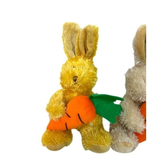 2 Dan Dee Bunny Rabbits w/ Carrots 10" tall Plush - Picture 2 of 7